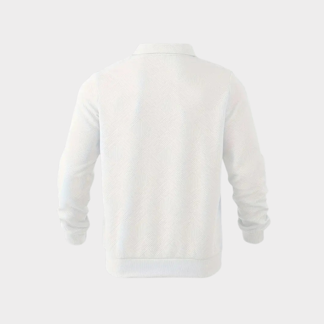 Pullover da uomo mezza zip, tessuto morbido e design elegante per comfort e moda maschile.