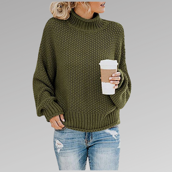 Essenziale autunno/inverno: maglione dolcevita oversize donna. Pullover caldo e comodo per ogni occasione.