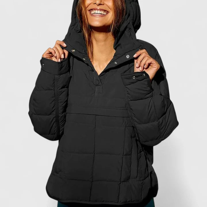 Giacca donna oversize impermeabile autunnale/invernale, elegante e funzionale, con dettagli unici.