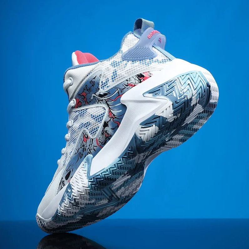 Scarpe sportive uomo per basket, con supporto ammortizzato e design traspirante per performance ottimali.