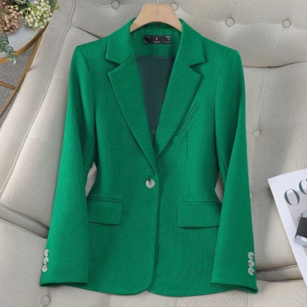Blazer donna elegante e aderente, ideale per autunno/inverno, perfetto per ufficio o serate casual.