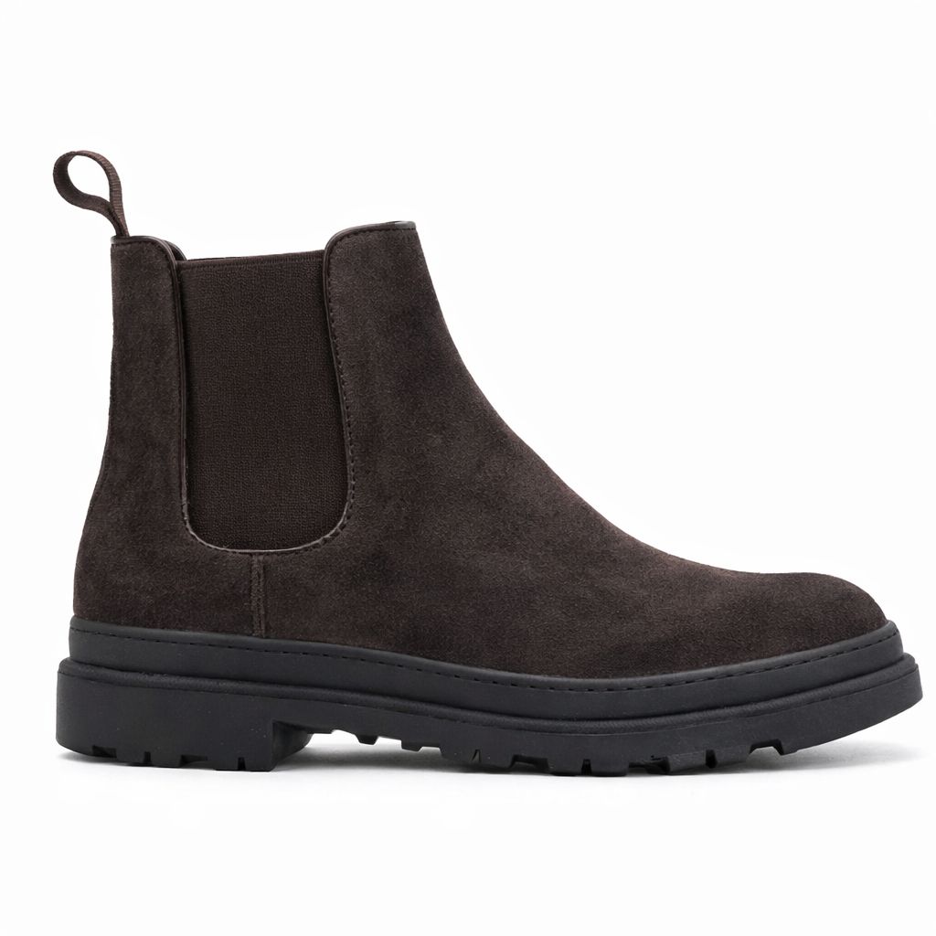 Stivaletti Chelsea marroni rialzati da uomo, design confortevole per un tocco di stile moderno in ogni occasione.