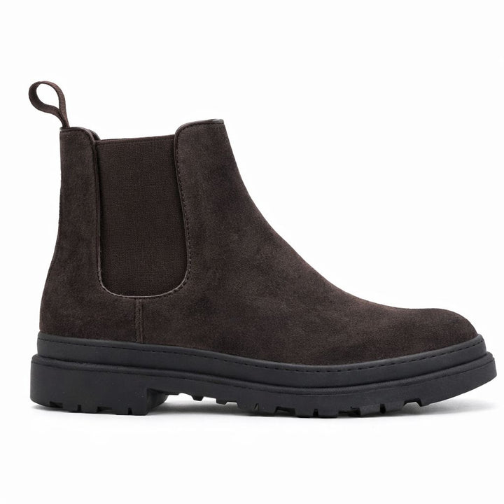 Stivaletti Chelsea marroni rialzati da uomo, design confortevole per un tocco di stile moderno in ogni occasione.