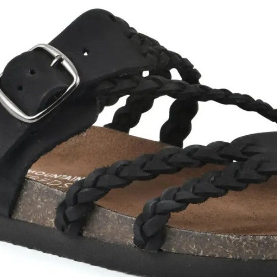 Comodi sandali donna slip-on piatti, cinturini intrecciati traforati. Calzature estive ideali per relax e stile.