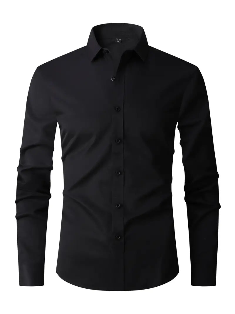 Camicia uomo a maniche lunghe, ideale per primavera, estate, autunno. Look semi-formale o casual. Abbigliamento uomo.