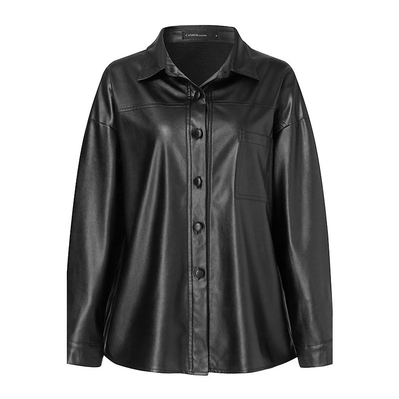 Moderna giacca shacket da donna, stile casual chic per l'autunno. Ideale per la moda outerwear e il comfort.