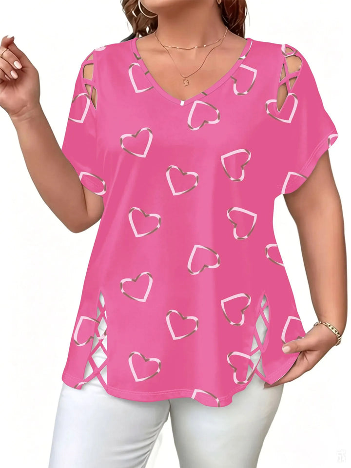 Blusa donna casual tie-dye colorata, con scollo a V e fit ampio per massimo comfort in primavera.