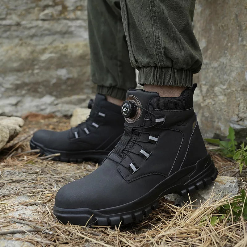 Scarpe antinfortunistiche uomo impermeabili con puntale in acciaio, perfette per sicurezza e lavoro.