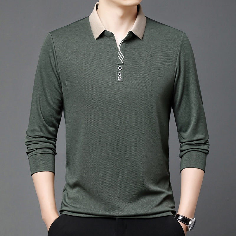Maglietta estiva uomo a maniche corte, colletto revers, design moderno. Ideale per stile casual.