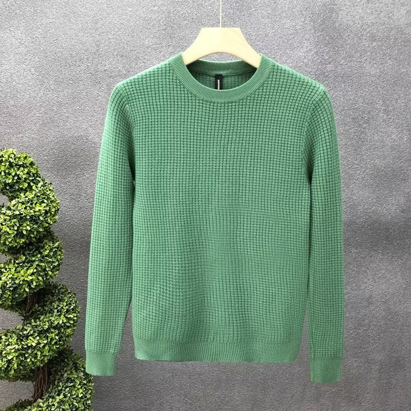Maglia uomo a maniche lunghe, girocollo, per autunno. Comfort e stile elegante casual. Pullover moda uomo.