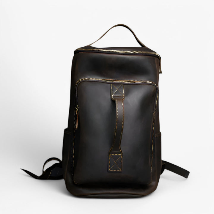 Zaino marrone minimalista unisex, perfetto per adulti, stile casual-elegante, ottimo per viaggio e quotidiano.