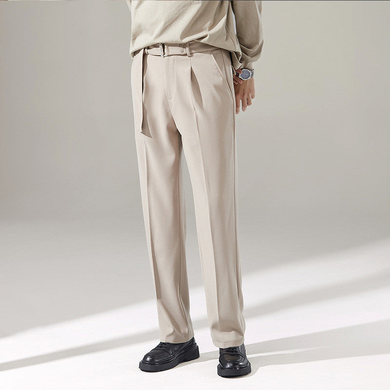 Pantaloni uomo eleganti a gamba larga, ideali per business casual o smart casual. Comfort e stile moderno.