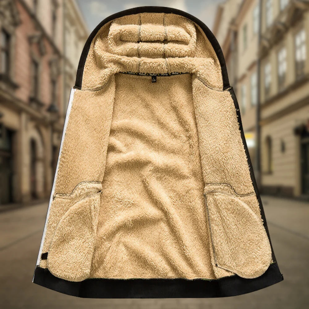 Giacca uomo con cappuccio, invernale, calda e anti vento, perfetta per outerwear elegante e protettivo.