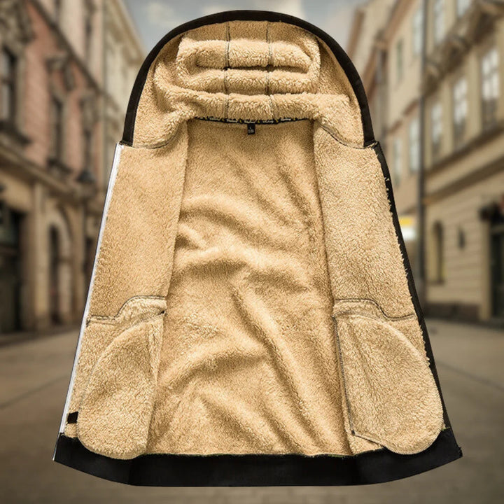 Giacca uomo con cappuccio, invernale, calda e anti vento, perfetta per outerwear elegante e protettivo.