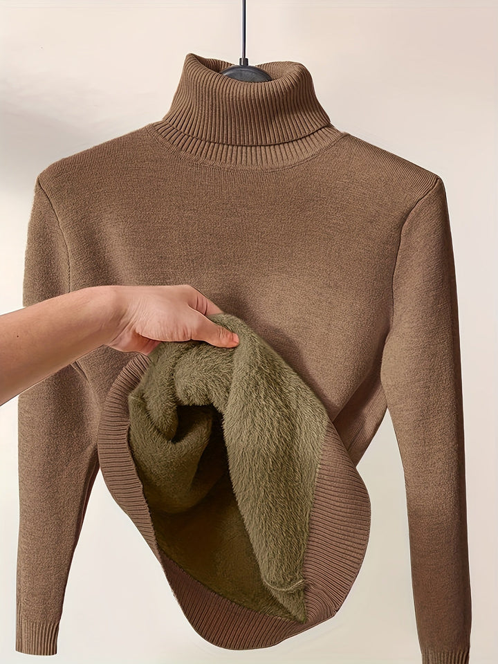 Maglione donna collo alto per autunno/inverno, in tessuto elasticizzato. Morbido e confortevole per ogni giorno.