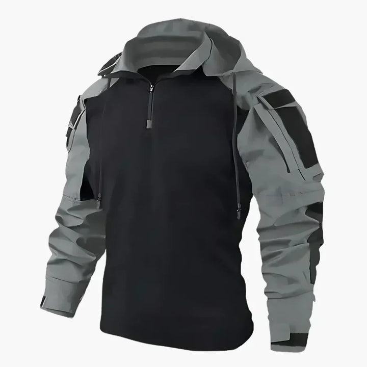 Ampia felpa con cappuccio da uomo per attività outdoor. Maniche camouflage per uno stile autunnale e invernale.