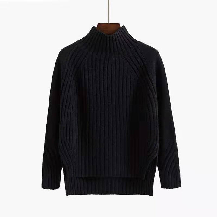 Pullover donna collo alto con maniche raglan. Maglieria femminile perfetta per eleganza casual versatile.