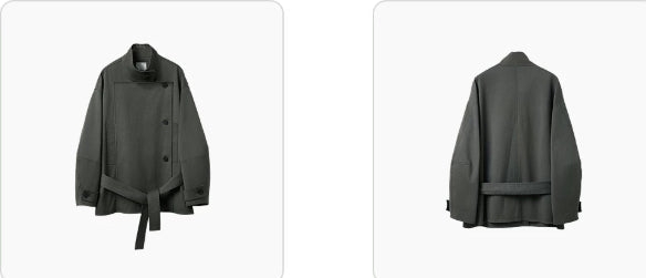 Giacca doppiopetto donna aperta, look versatile casual chic. Ideale per moda autunno inverno.