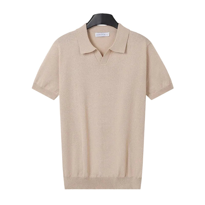 Polo uomo elegante a maniche corte, in tessuto leggero e traspirante, fresca e versatile per l'estate.