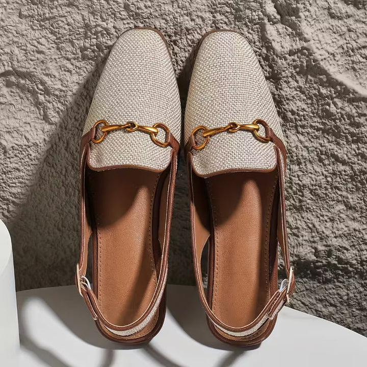 Scarpe ballerine slingback bianche da donna, eleganti e versatili. Comfort quotidiano con un tocco di moda.