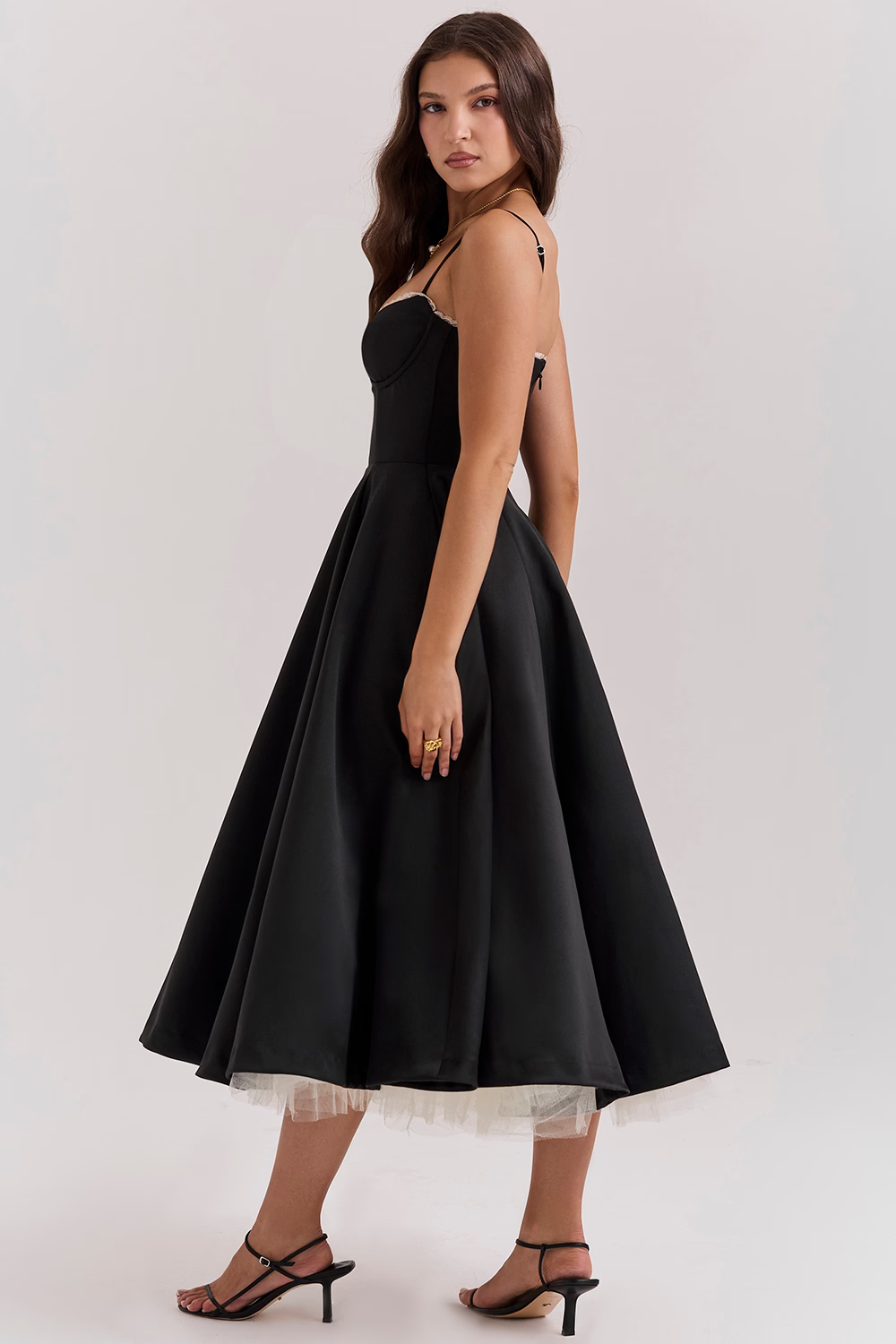 Abito midi donna versatile, da casual a cerimonia, elegante per la primavera/estate.