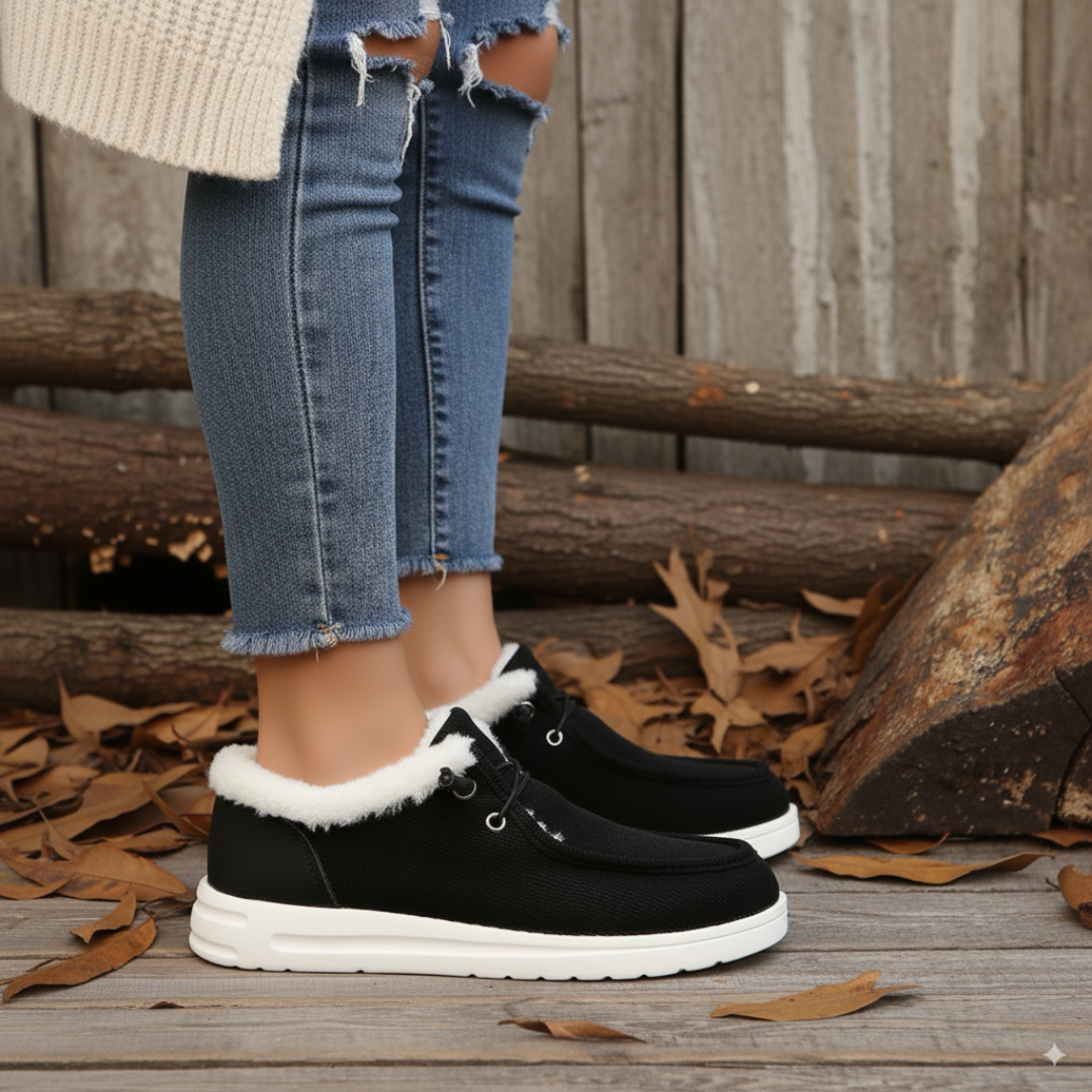 Stivali invernali donna, slip-on ultra comodi con fodera calda e suola antiscivolo, ideali per ogni giorno.