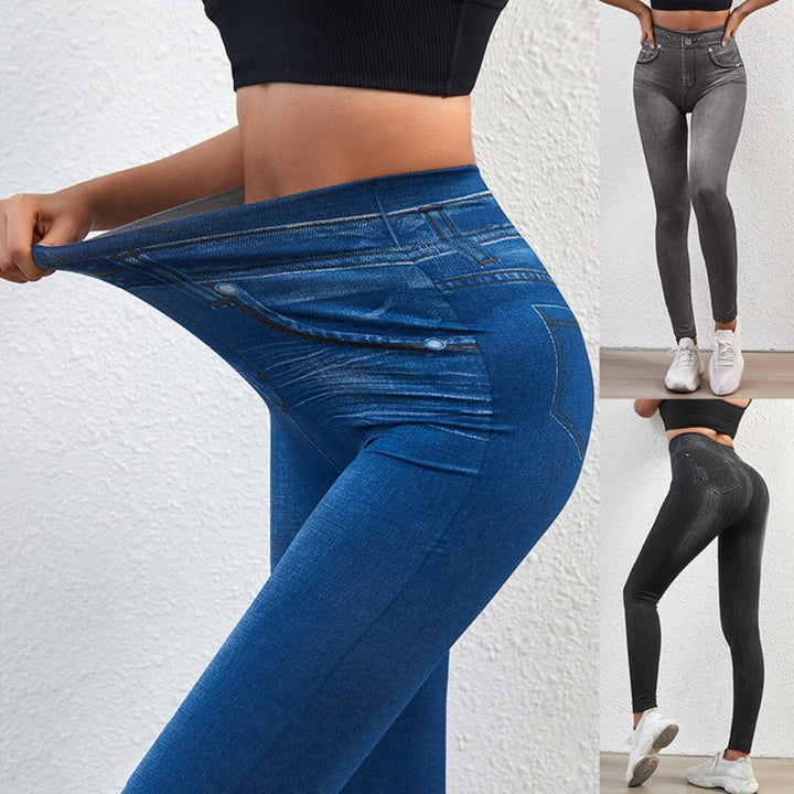 Jeans modellanti donna con effetto anti-cellulite, vita alta per una silhouette impeccabile.