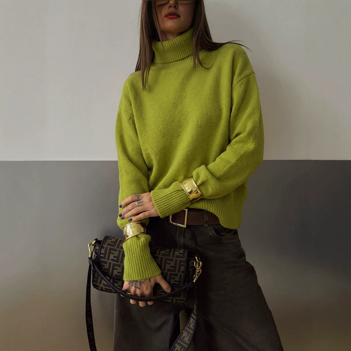 Morbido maglione donna casual, tinta unita, design versatile. Ottimo per la moda di tutti i giorni.