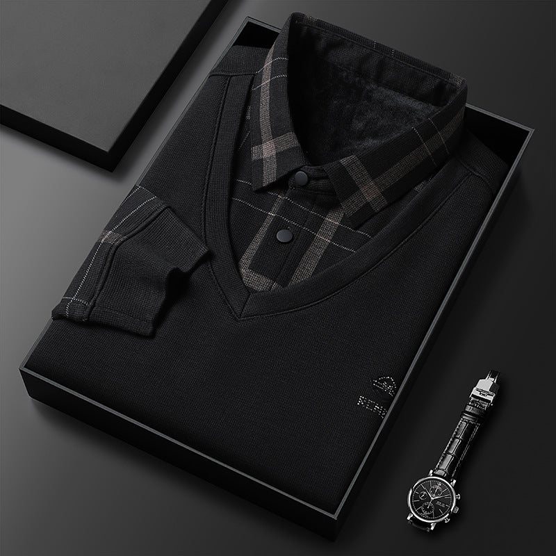 Maglia termica uomo invernale nera con maniche lunghe e colletto. Offre massimo calore e comfort per giornate fredde.
