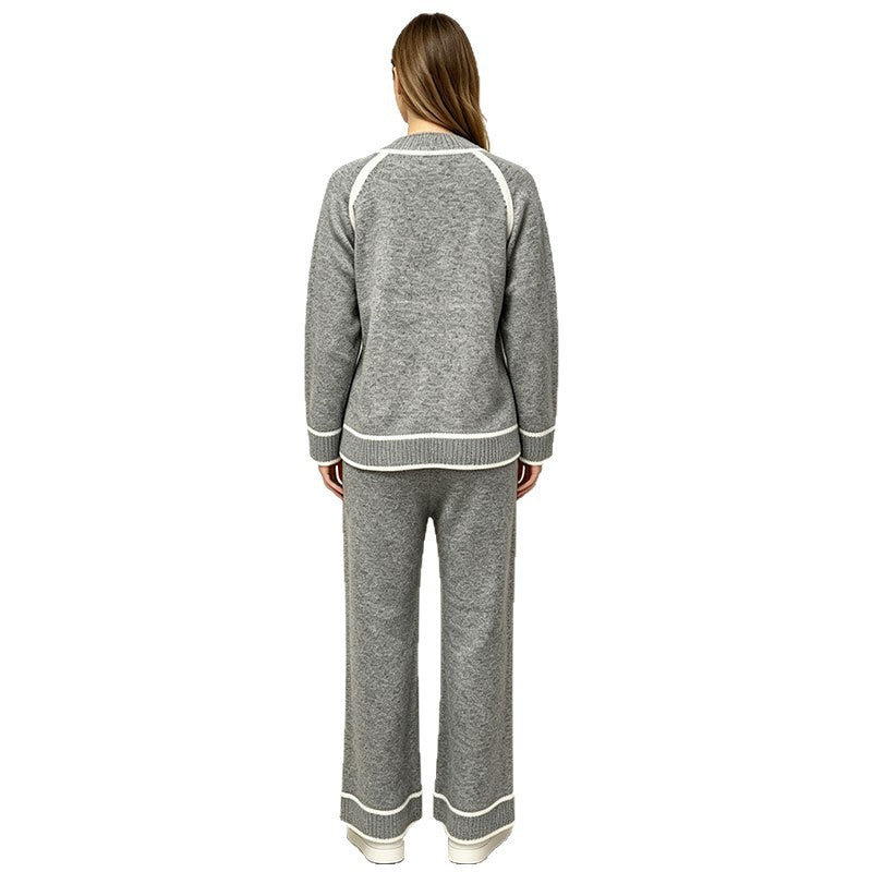 Top color block e pantaloni abbinati: un completo due pezzi donna casual. Outfit comodo per la moda di tutti i giorni.
