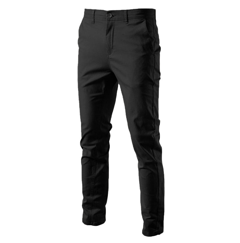 Pantaloni uomo streetwear a gamba dritta, vita media per comfort. Rinforzati e versatili, look casual o elegante.