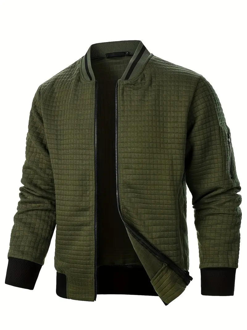 Giacca leggera da uomo, stile casual ed elegante, con cerniera frontale.