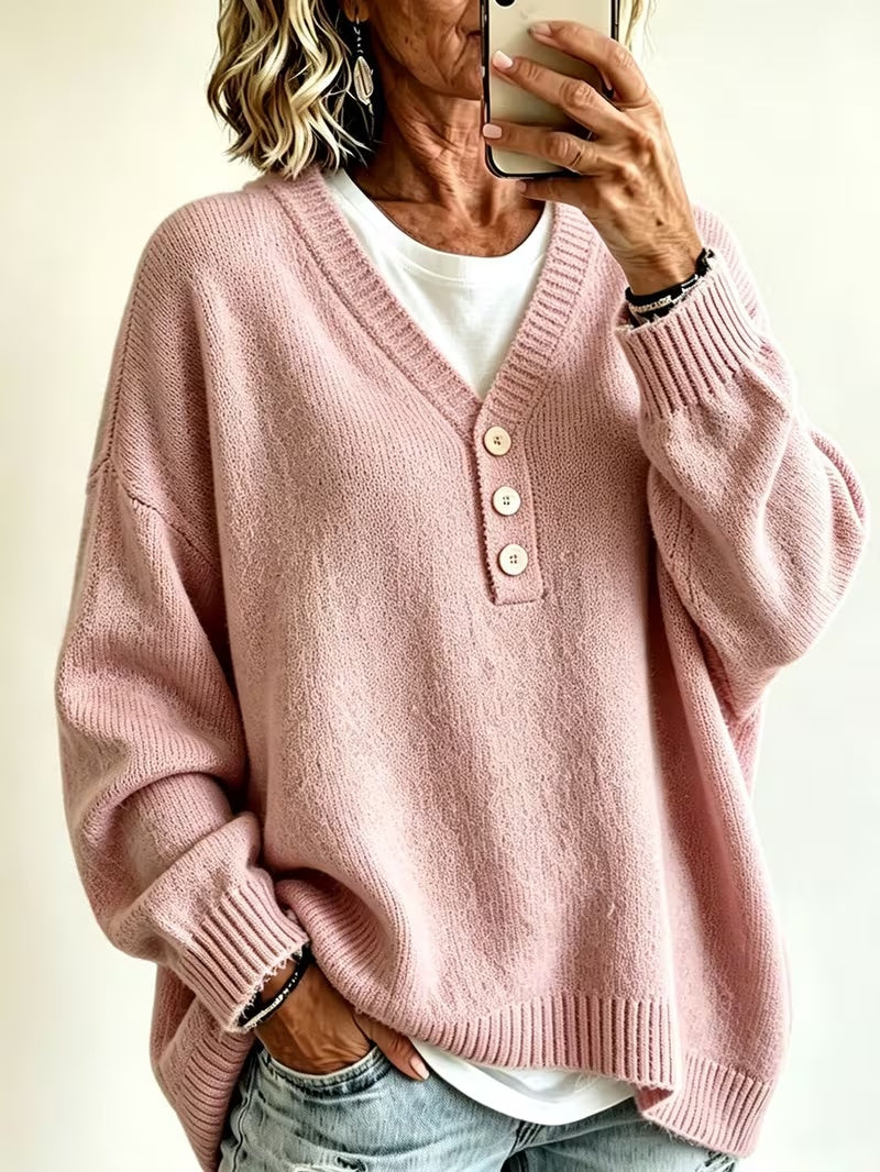 Maglione donna casual tinta unita, perfetto per un look morbido e confortevole. Essenziale per la moda femminile quotidiana.