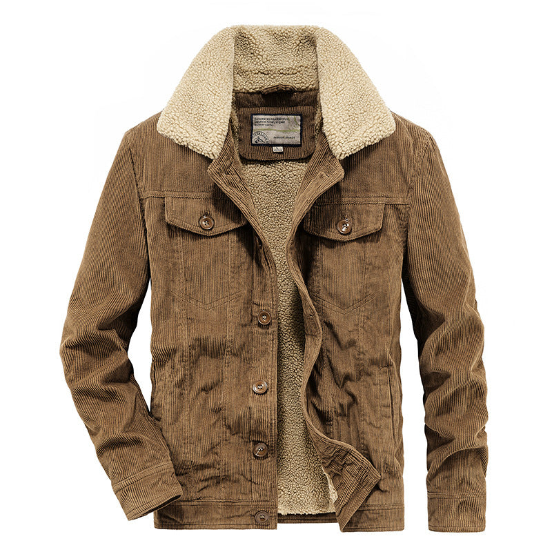 Giacca uomo invernale casual-trucker, calda e confortevole, con tasche laterali, perfetta per il freddo e moda.