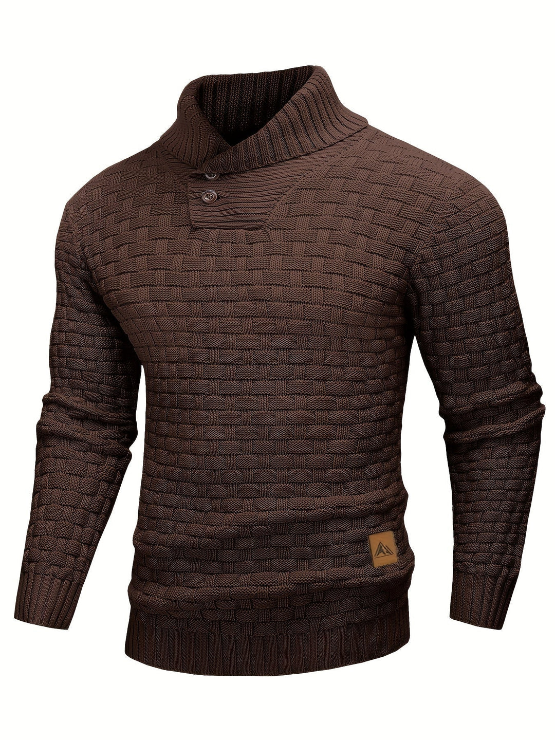 Maglione raffinato uomo con collo a sciarpa, indispensabile per il freddo, colore blu.