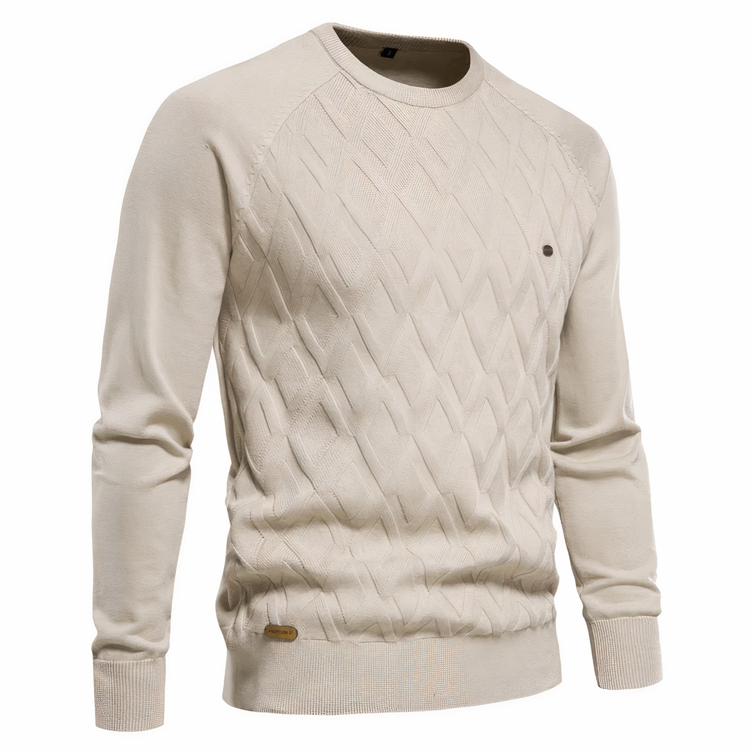 Maglione uomo elegante a rombo, perfetto per un look smart autunno/inverno. Caldo e comodo.