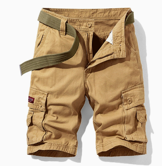 Tessuto resistente per bermuda cargo uomo. Short outdoor comodo e funzionale, perfetto per avventure estive.