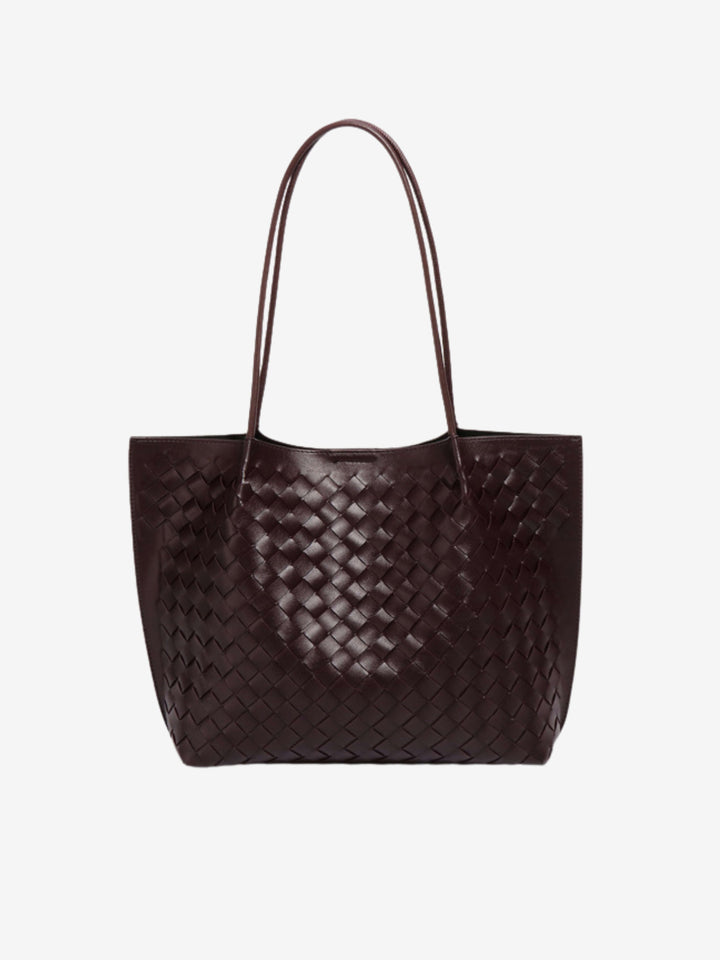 Borsa tote intrecciata da donna, spaziosa ed elegante per uso quotidiano e lavoro.