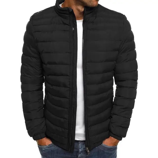 Giacca sportiva da uomo, perfetta per la mezza stagione. Design leggero e casual con colletto protettivo rialzato.