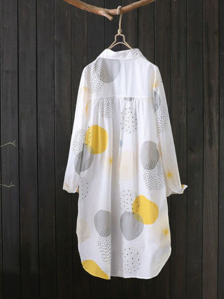 Vestito donna estivo oversize con fantasie geometriche, vestibilità fluida, ottimo per la primavera estate.