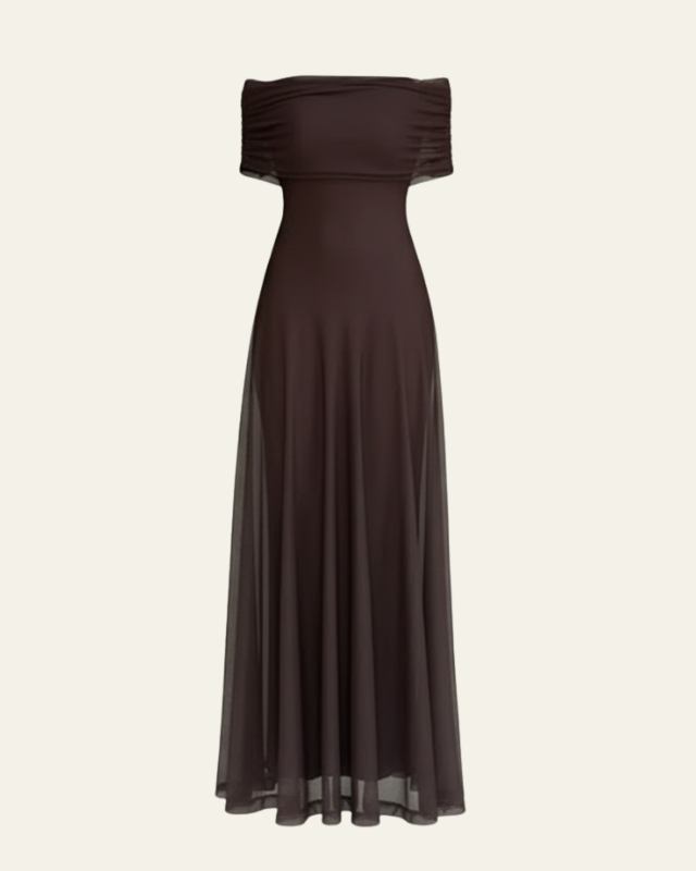 Abito lungo donna elegante, silhouette fluida per outfit estivi. Perfetto per serate e occasioni speciali.