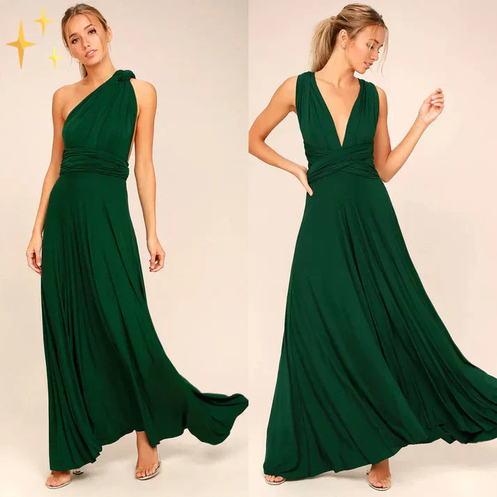 Abito da sera maxi donna convertibile, chic e versatile per un look mozzafiato.