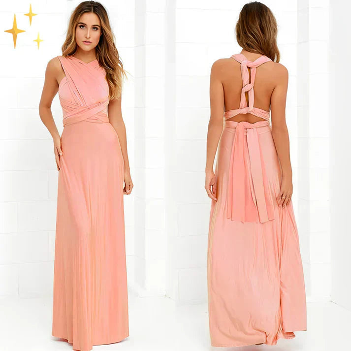 Vestito donna maxi convertibile versatile, adattabile per party e cene eleganti.