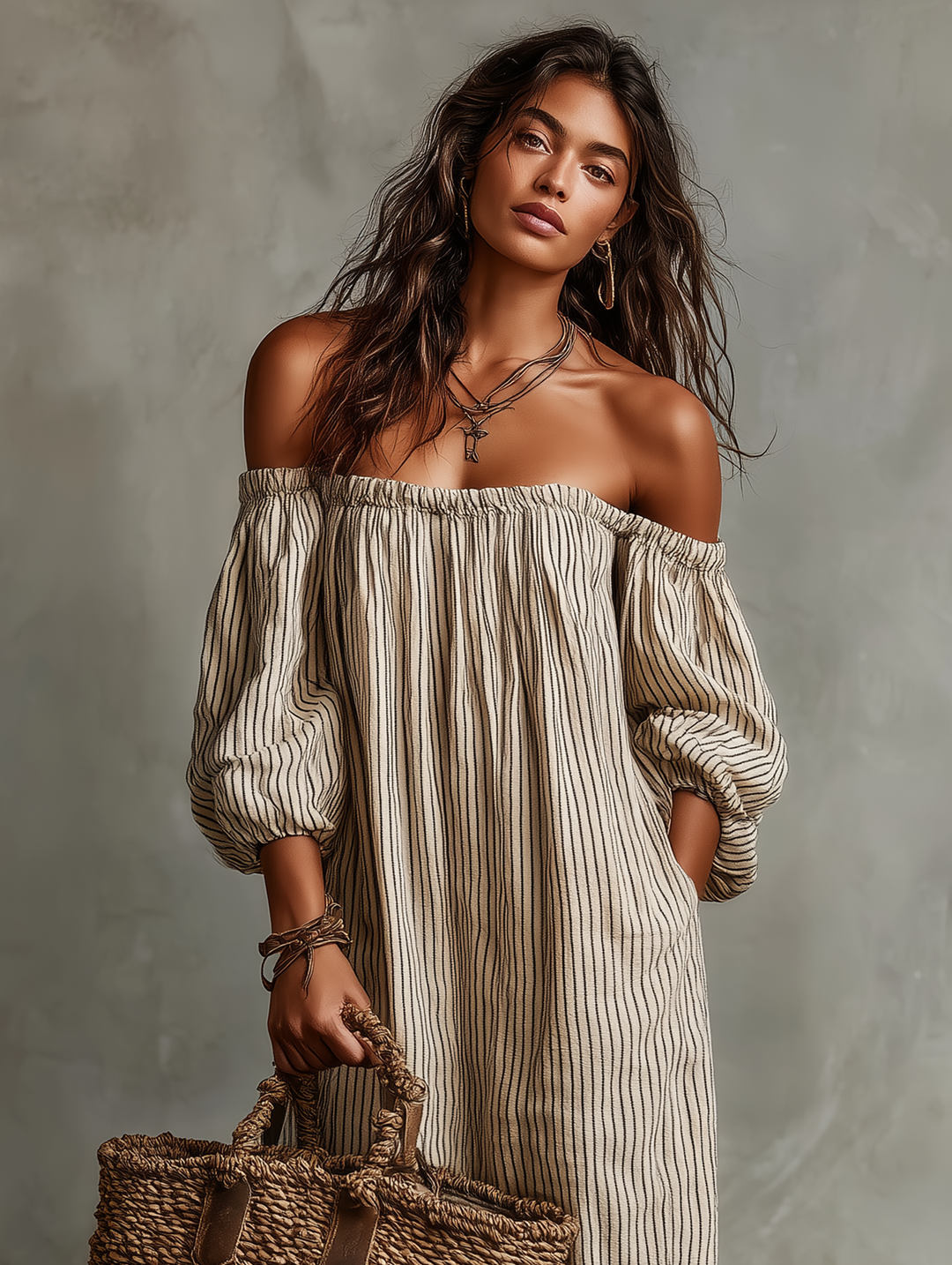 Vestito lungo nero donna, off shoulder, elegante e femminile, moda primavera/estate.