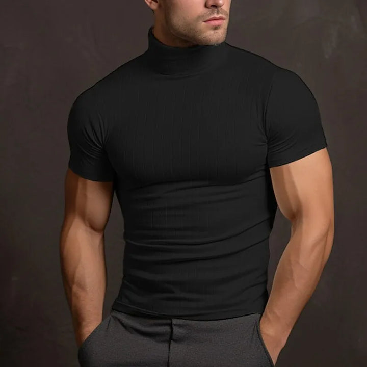 T-shirt dolcevita uomo slim fit, morbida e traspirante. Maglia elegante casual perfetta per ogni look.