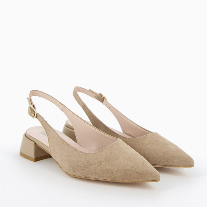 Ballerine slingback donna per ufficio, stile professionale con tacco basso.