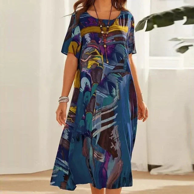 Abito tunica donna fluido e leggero, perfetto per un look estivo casual e rilassato con comfort oversize.
