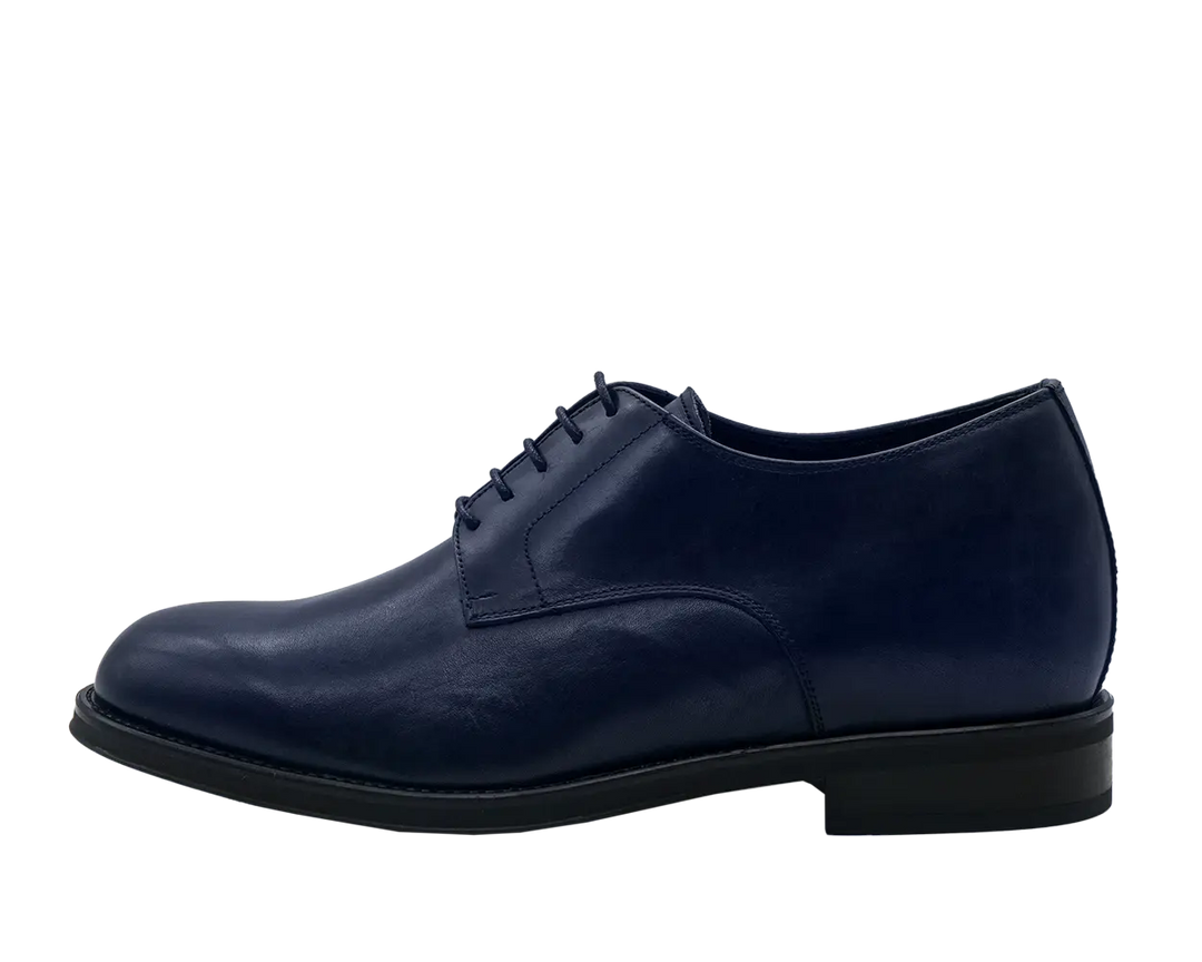 Scarpe da uomo blu eleganti e rialzate di 7 cm, per un look business, cerimonia o casual con stile.