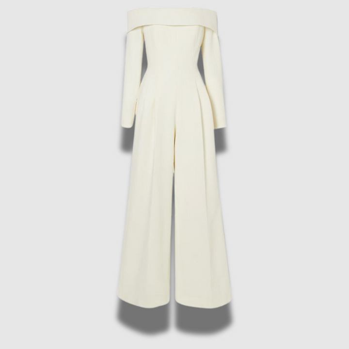 Tuta jumpsuit elegante da donna, gamba larga e fluente, per un look sofisticato e comodo. Ideale per la moda femminile.