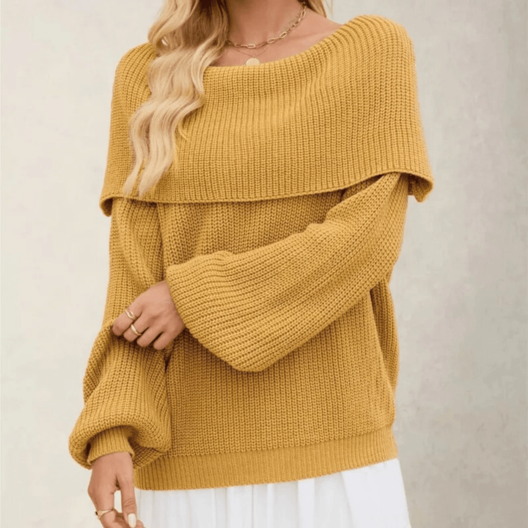 Maglione donna spalle scoperte morbido, chic ed elegante per un look autunnale versatile.
